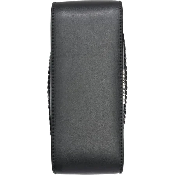 Fay North/South Small Black Canvas Crossbody Bag with Snap Closure